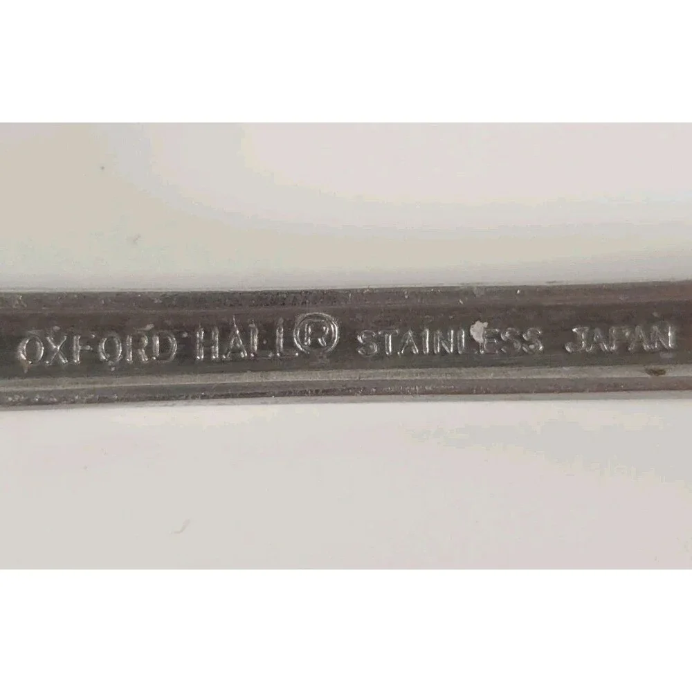 Vintage OXFORD HALL Set Of 3 Teaspoons Stainless Steel Rose Pattern Japan